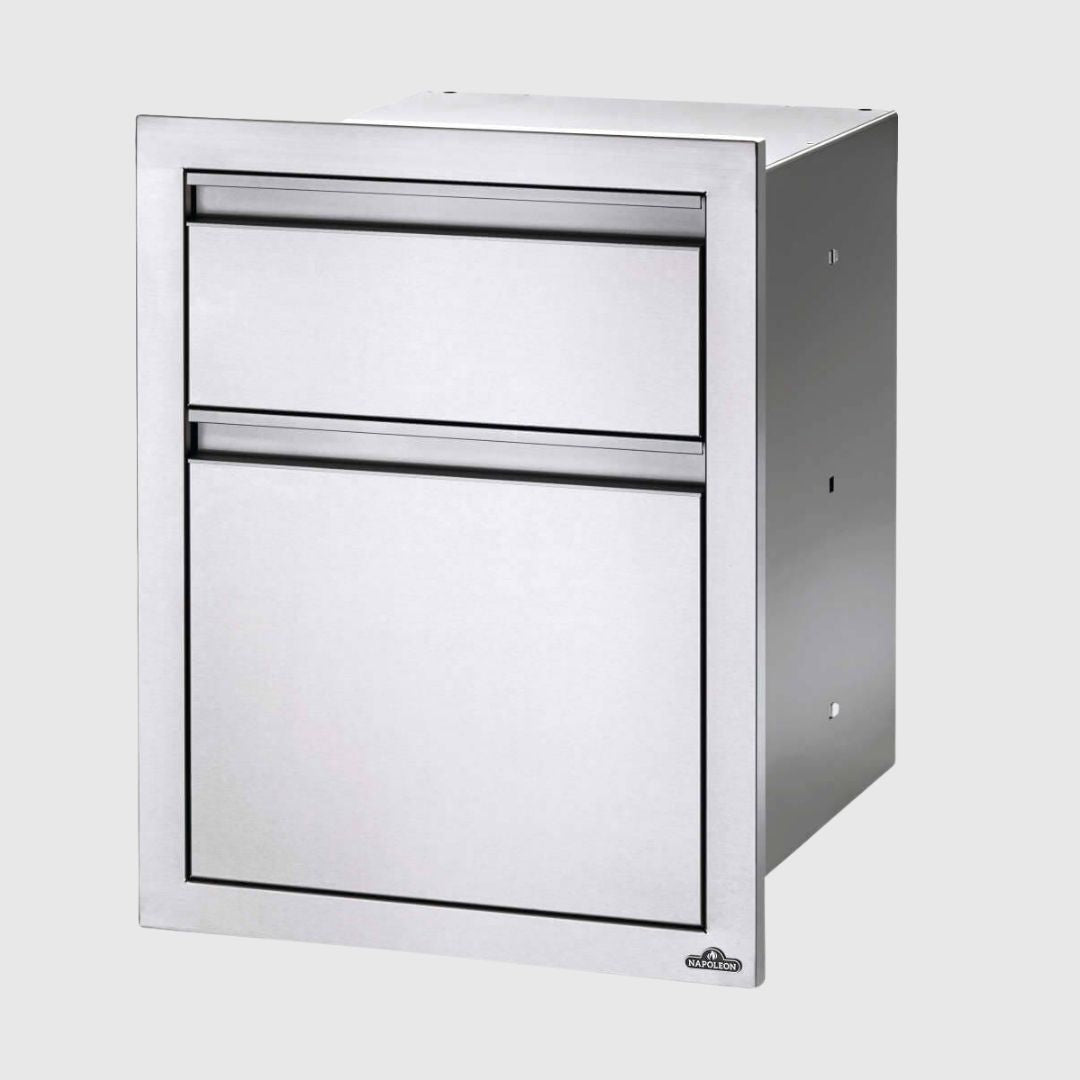18 x 24 inch Double Drawer: Waste Bin